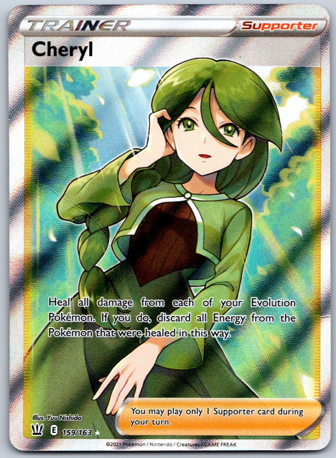 Cheryl (Full Art) 159/163 SWSH05: Battle Styles - Ultra Rare NM Holo