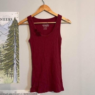 Y2K Arizona Jean Co Red Ribbed Tank Top