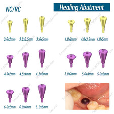 5Pcs Dental Healing Abutment Caps  4.5/5/6.0 RC NC Titanium Fit Straumann ITI