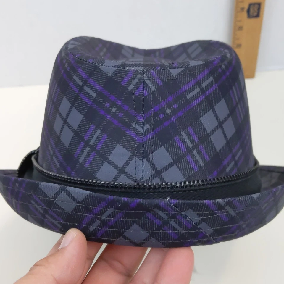 Disney Mansión Embrujada Sombrero Fedora Cuadros Púrpura Negro Almas Inquietas 59cm Adulto Foto 4 de 4