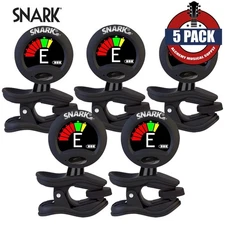 5-PACK Snark SN-RE Rechargeable Clip-On Chromatic Tuner with LED Display