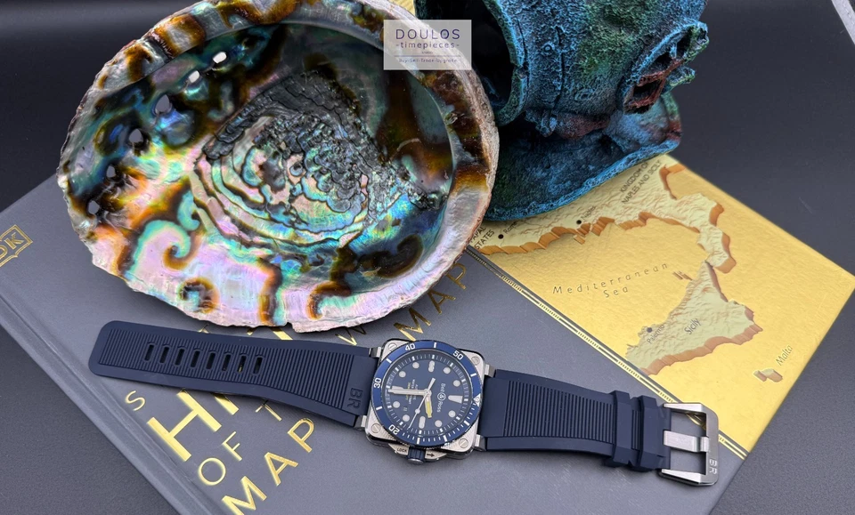 Bell & Ross Diver 42 mm esfera azul acero inoxidable BR0392-D-BU-ST/SRB Foto 3 de 4