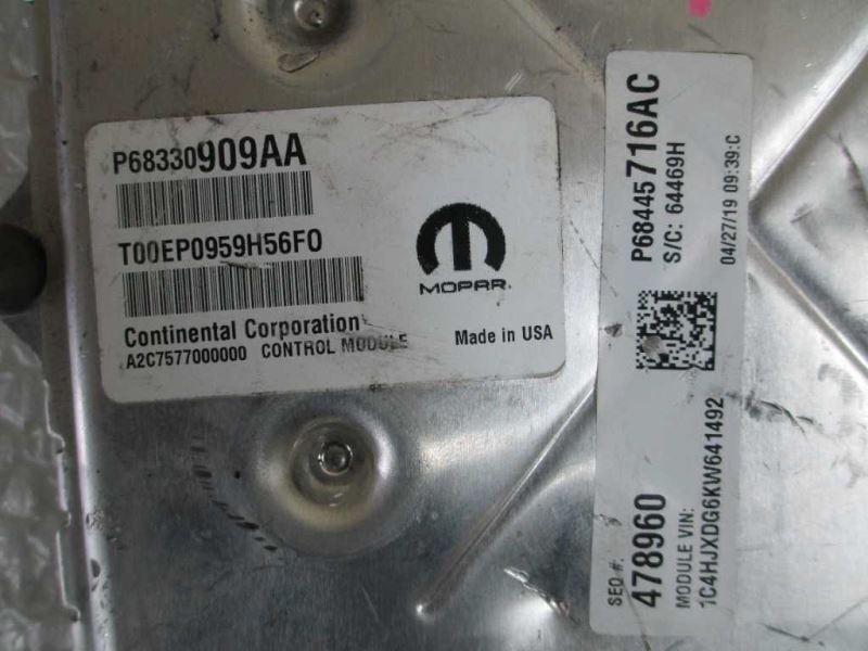 Engine ECM Control Module 3.6L Fits 18-20 WRANGLER 68445716AC 