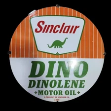 PORCELIAN SINCLAIR DINO ENAMEL SIGN SIZE 30X30 INCHES