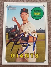BUSTER POSEY SIGNED 2018 TOPPS HERITAGE BASEBALL CARD #293 SF GIANTS AUTO