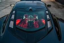 Perforated Rear Hood Vent Inserts for 2020-2021 C8 Corvette Brushed Stainless