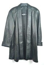 Authentic Tibor Black 100 % Genuine Lamb Soft Leather Coatjacket Size M