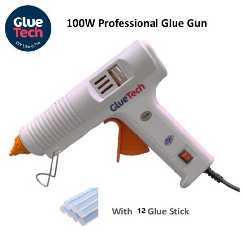 100W Hot Melt Glue Gun 12X Glue Sticks UK plug ON/OF Professional Industrial - Picture 2 of 12