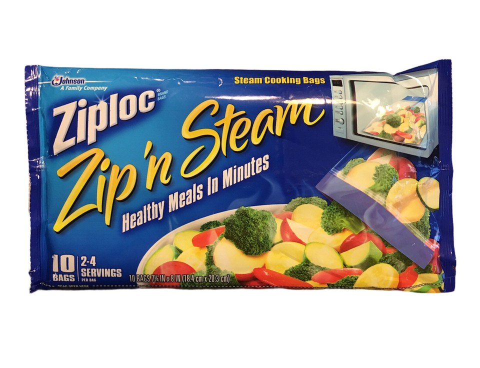Ziploc Zip N Steam Cooking Microwave Bags 10 Ten Medium Ziplock BONUS+