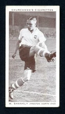 1939 Churchman's Cigarettes William Bill Shankly Preston Association Rookie RC 