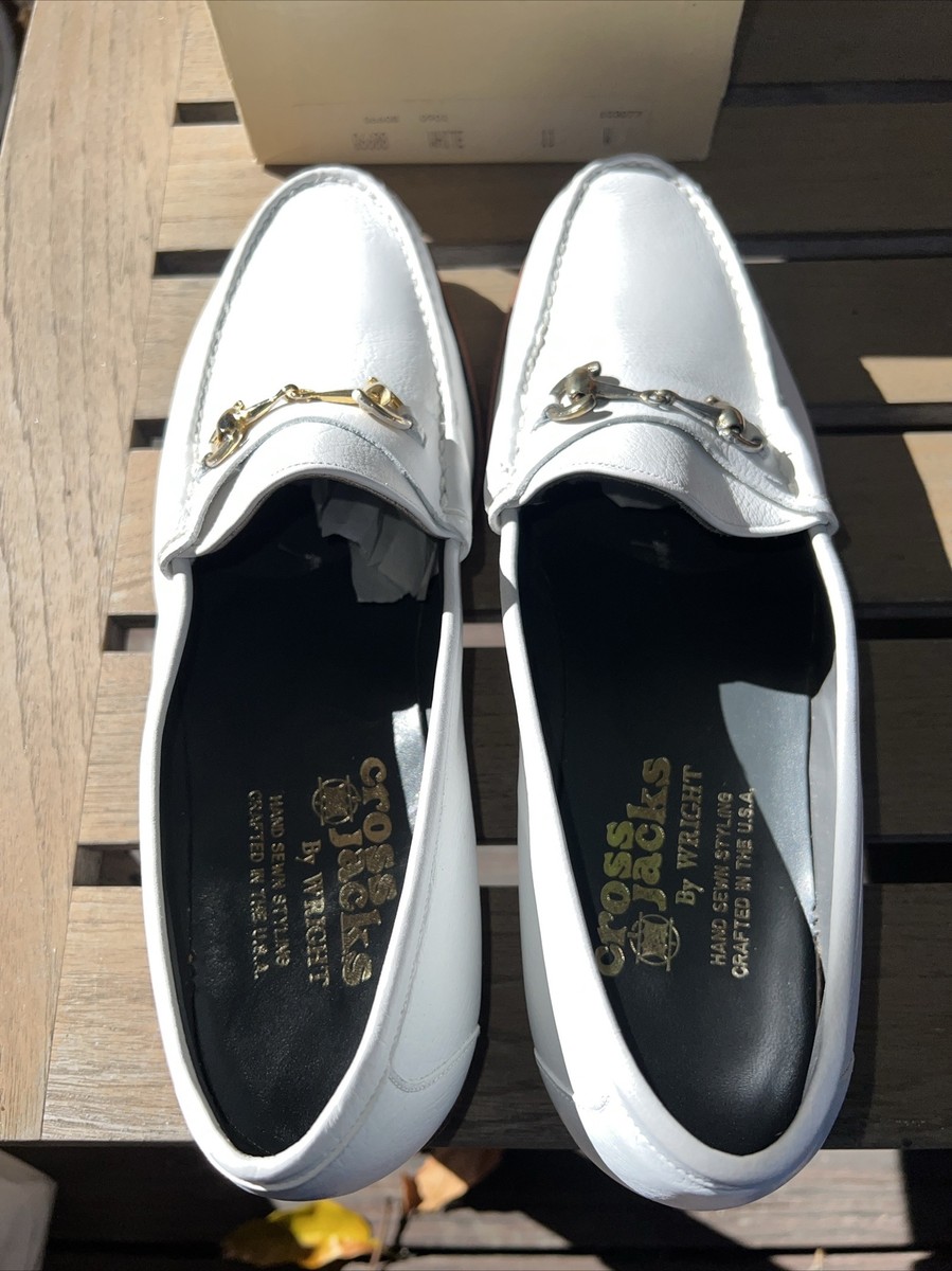 Cross Jacks Hand Sewn Leather Loafer as Is* Leather Pinch Pleat Woven Heavy Stitch Criss-cross  main image 3
