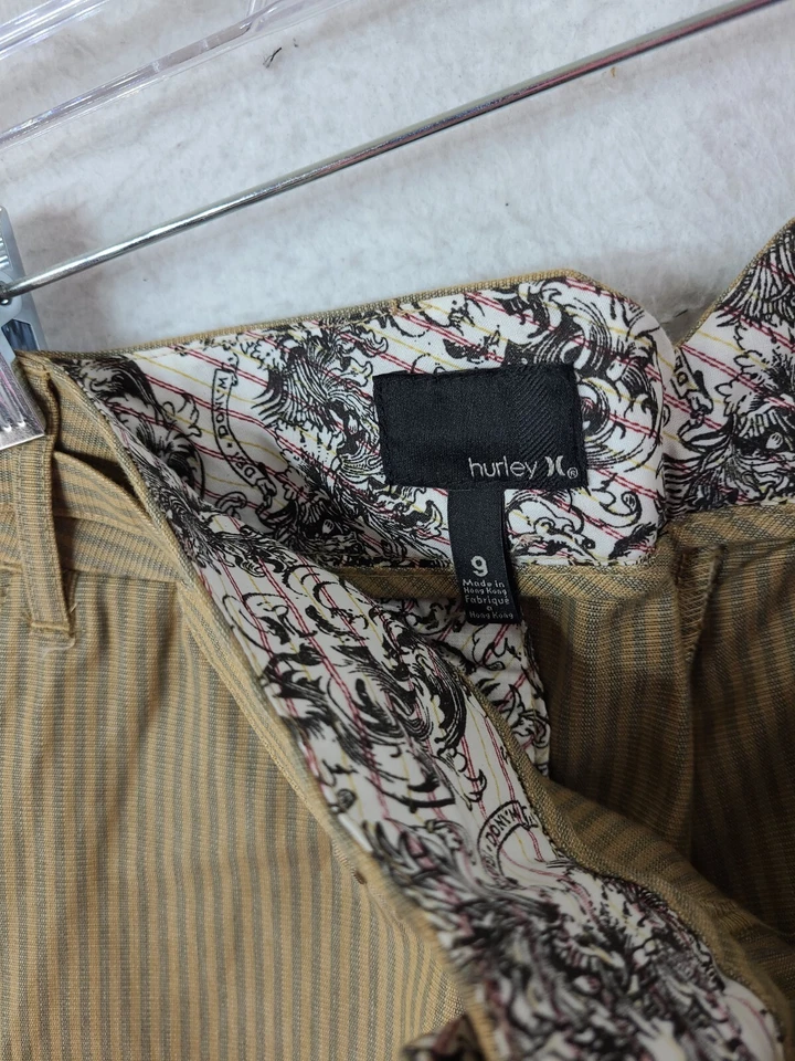 Hurley Biltmore Beige Striped Casual Pants Juniors 9 - Image 4 of 4