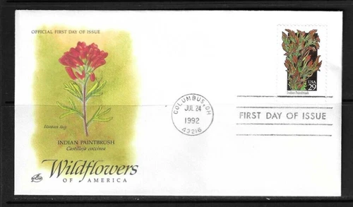 USA SC # 2647 Indian Paintbrush FDC . Artcraft Cachet