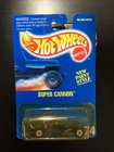VINTAGE 1991 HOT WHEELS BLUE CARD SUPER CANNON  #274 YELLOWED DOME NEW PAINT NIP