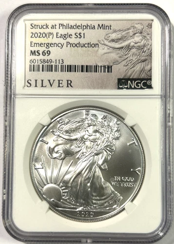 2020P American Silver Eagle MS69 NGC, Philadelphia Emergency Production!
