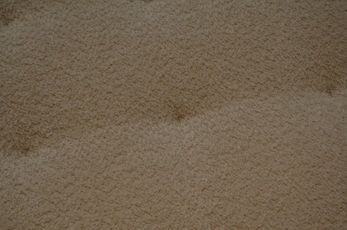 Laze Footstool Large Ottoman Foot Stool in Teddy Oat Fluffy Fabric - Picture 5 of 14