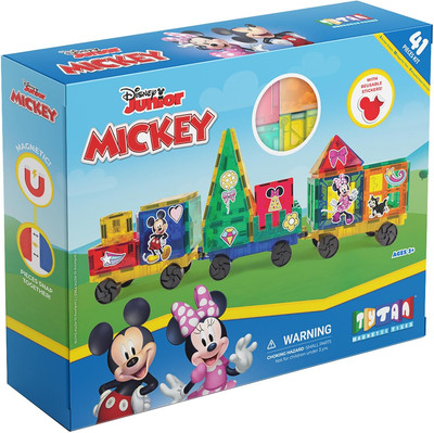 Tytan Tiles Officially Licensed Disney Junior Mickey Train Magnetic Tiles 41-Pie
