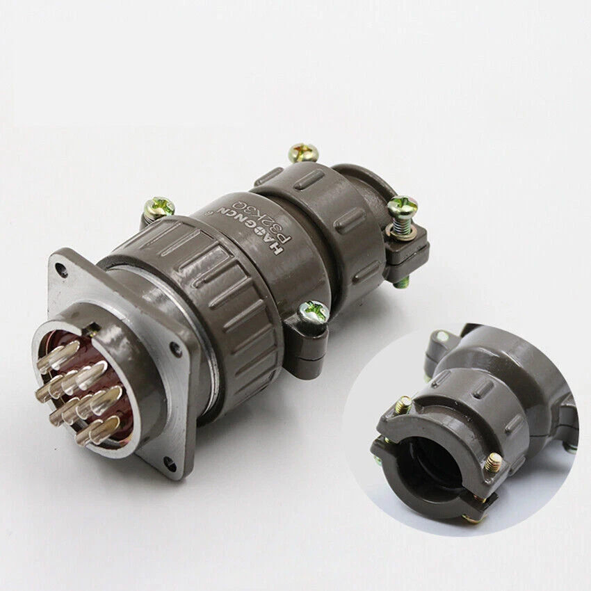 P32 4-19Pin Screw Type Aviation Plug Socket Multipole Connector Bulkhead 4 Hole - Image 2 of 4