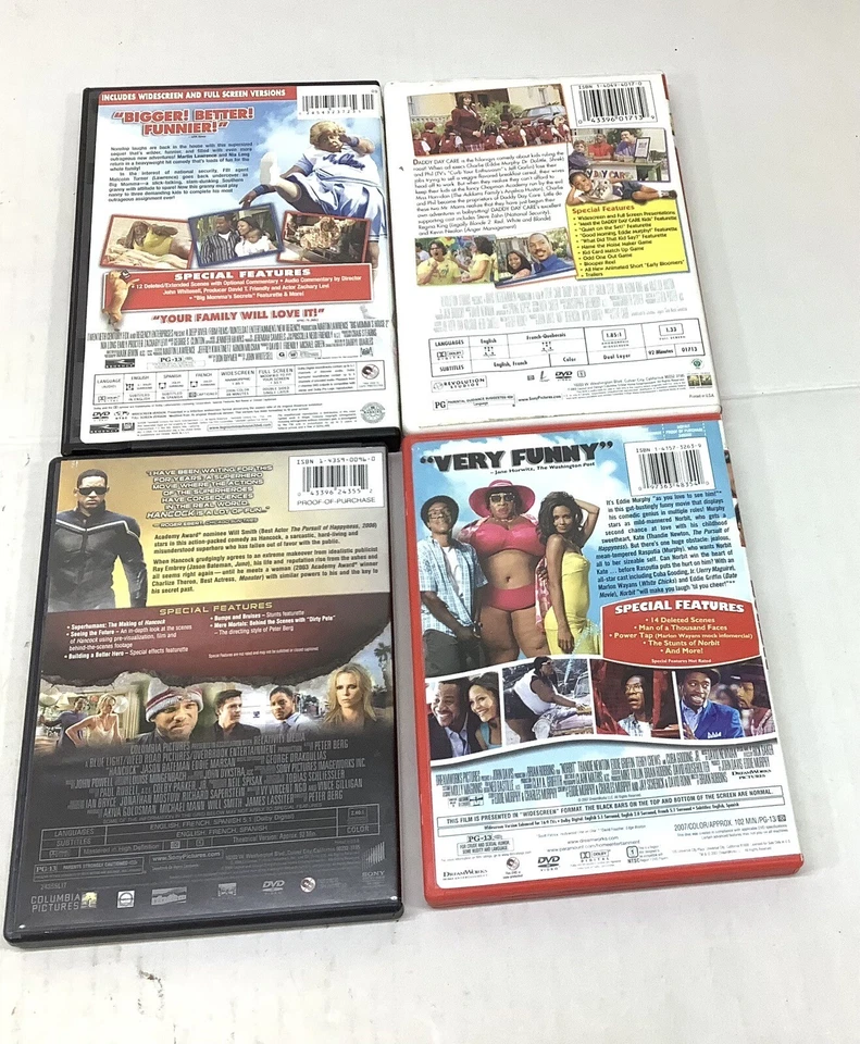 4 DVD Lot Norbit, Big Mama's House 2. Daddy Day Care, Hancock Eddie Murphy Will Foto 3 de 3