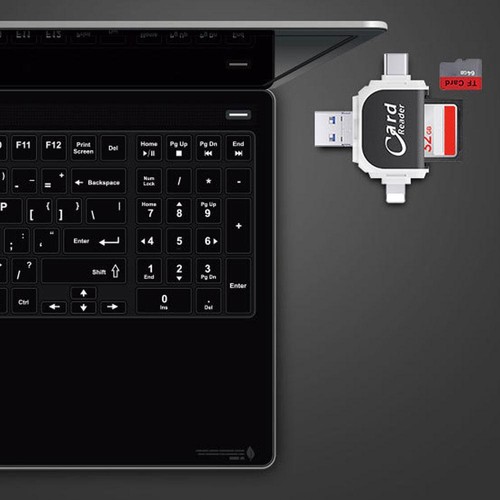 NEW Multi[Port 4 in1 SD TF Card Reader,USB C SD TF Memory Card Reader-Universal- - Picture 6 of 9