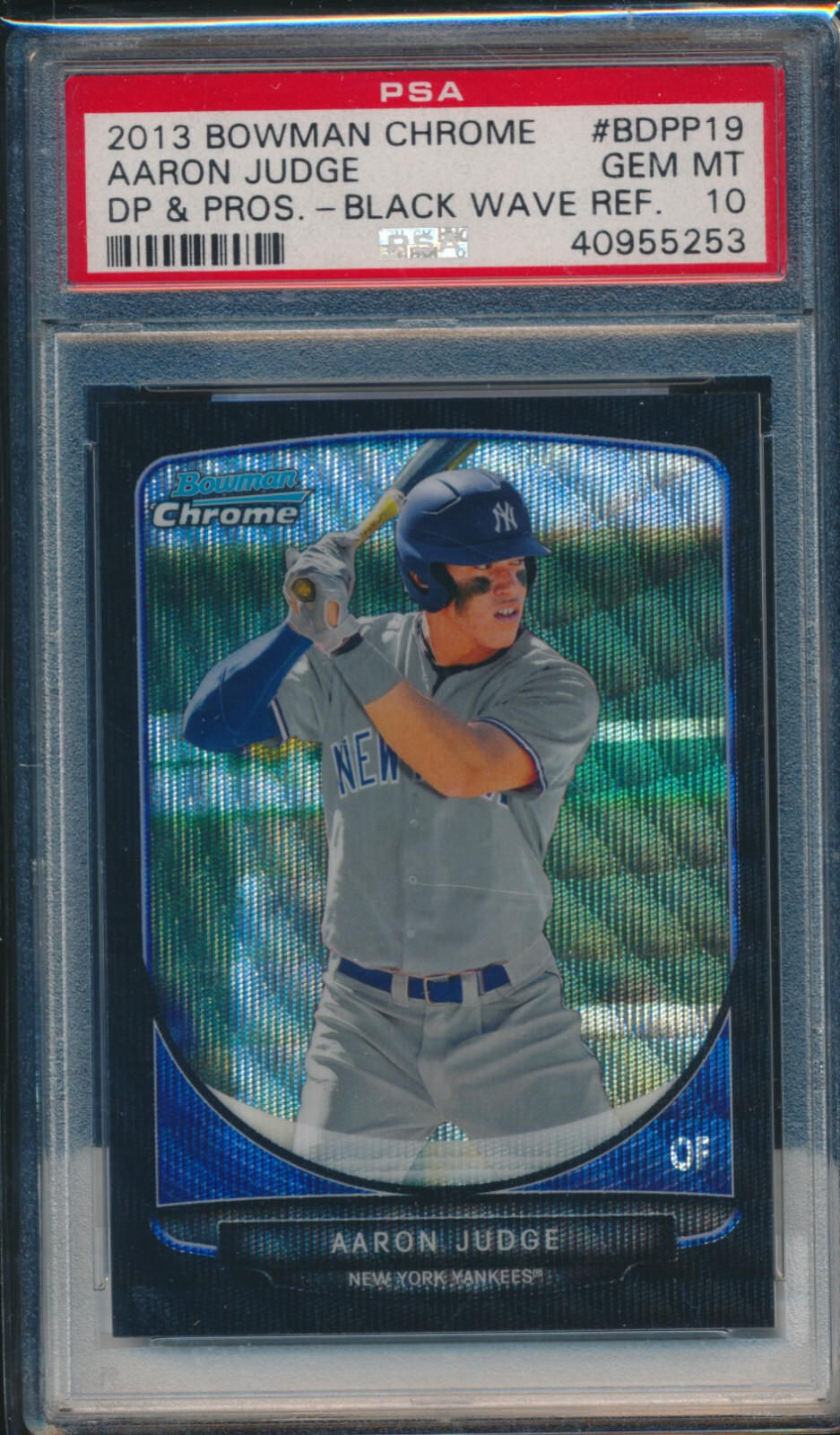 PSA 10 AARON JUDGE 2013 Bowman Chrome BLACK WAVE REFRACTOR NY Rookie RC GEM MINT