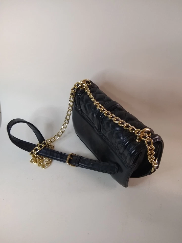 BCBG Paris Negro Acolchado Caja Cartera Bolso de Hombro Cadena Media Correa Foto 2 de 4