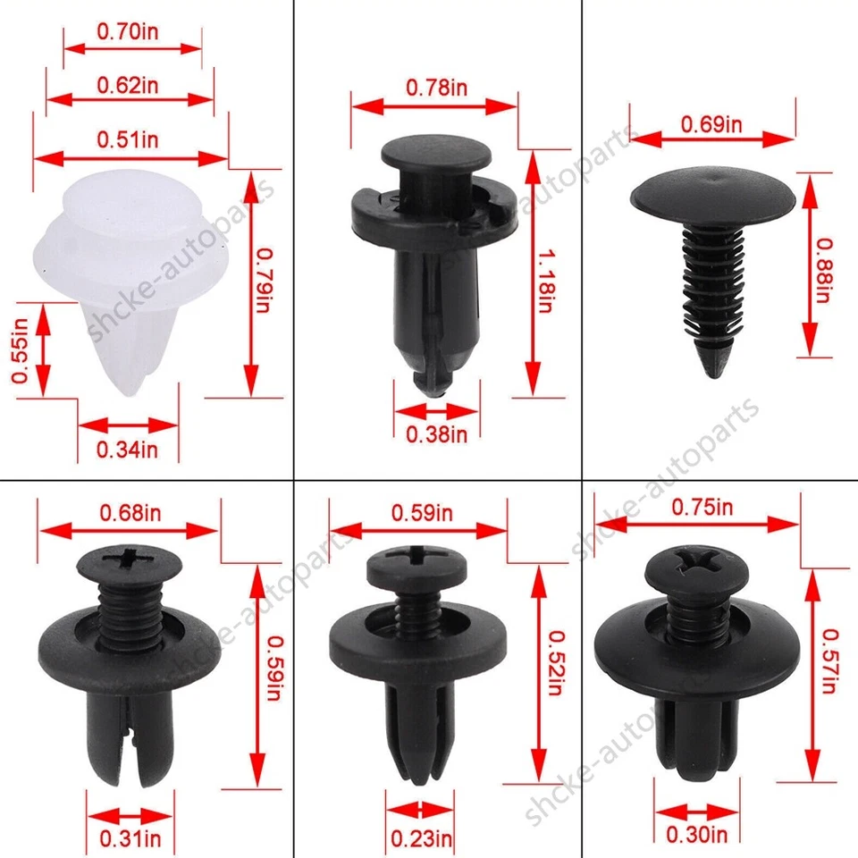 100x For Toyota Fixing Fastener Kit Bumper Fender Liner Push Type Retainer Clips Foto 3 de 4