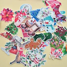 33pcs New Year Christmas Gift Stickers Notebook Planner Laptop Stickers