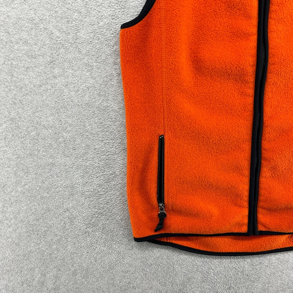 Chaleco Banana Republic para mujer talla pequeña naranja polar cremallera completa sin mangas Foto 2 de 4