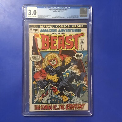 Amazing Adventures 15 CGC 3.0 1st Appearance The Beast Blue Fur X
