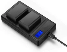 2Pack NP-FW50 Battery & Charging Station for Sony Alpha A6500 A6400 A6300 A7S A7