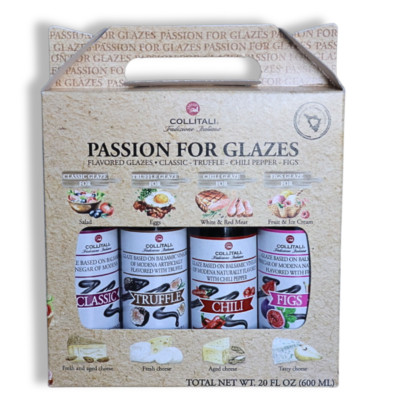 Collitali Passion Glazes Classic Truffle Chili Fig 4-Pack 20 fl oz Tuscany Made