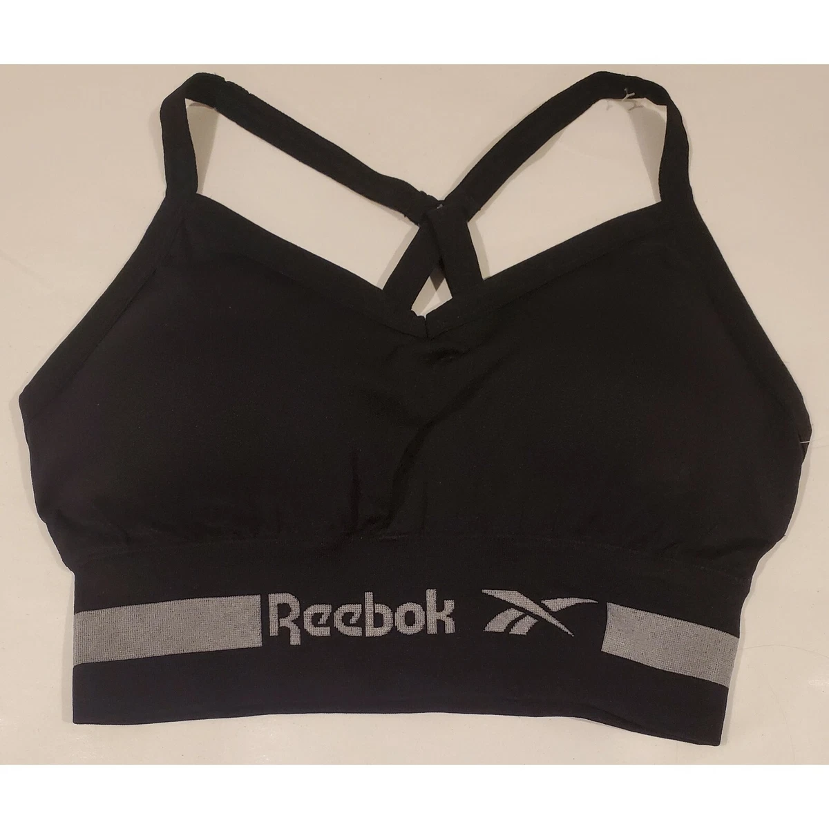 Reebok Seamless Strappy Bralette Black Sports Bra