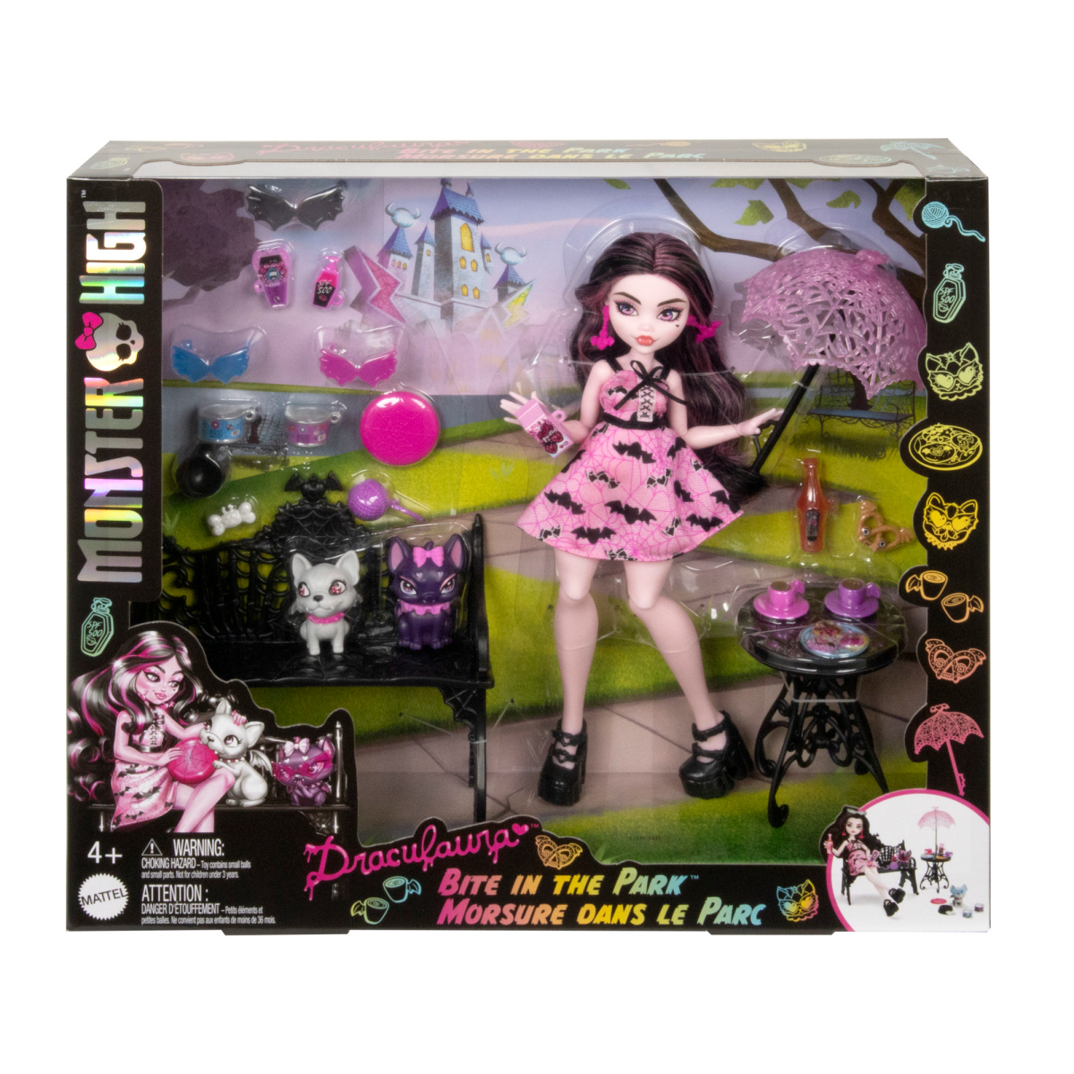 New In Box Monster High Draculaura Bite in The Park Doll and Picnic Playset