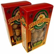 FireStarters Lightning Nugget Natural Pine Two 12 Packs Environmentally Safe