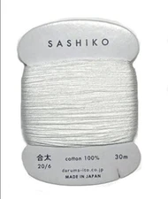 Sashiko Thread - DARUMA - MEDIUM Weight - 30m Cards - 100% Cotton