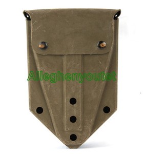 US MILITARY ENTRENCHING E-TOOL SHOVEL OD CARRIER POUCH COVER ALICE CLIPS NICE