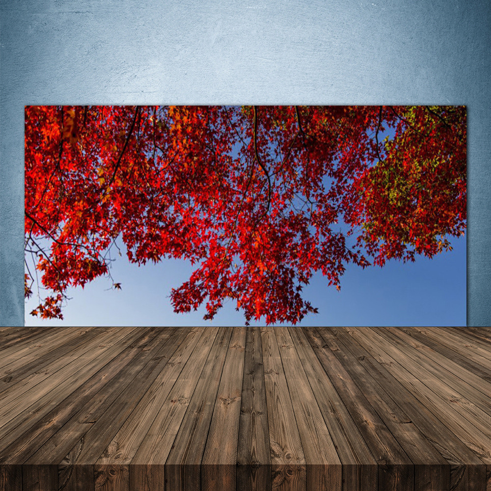 Crédence de cuisine en verre facile à nettoyer motif Branches et Feuilles 140x70