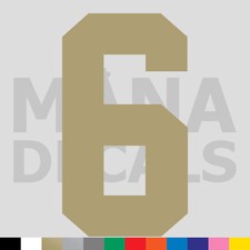 Number Six 6 Vinyl Die Cut Decal Sticker - Jersey Sport Athlete Varsity