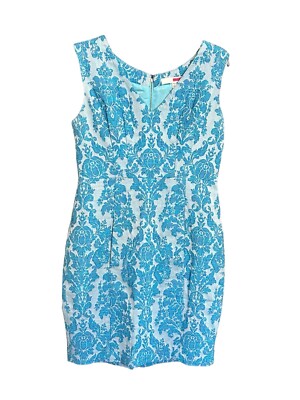 Tracy Reese Size 6 Blue Embroidered Jacquard Midi Dress Lined Pocket #I13-5  | eBay