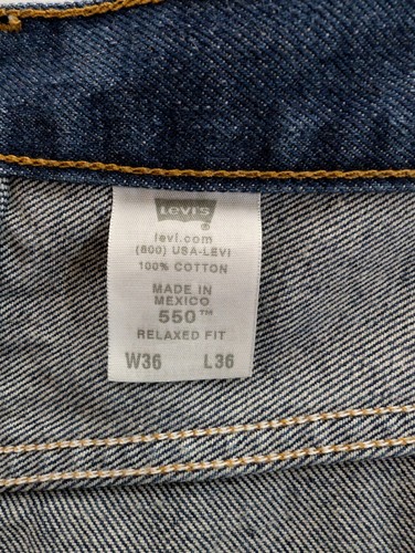 Men's Levi's 550 Relaxed Taper Blue Jeans Size 36" Long Leg 36" - Picture 8 of 10