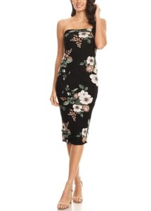 strapless bodycon midi dress