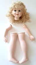 Porcelain Doll Parts Head With Wig, Matching Arms Legs For Doll Making Repair