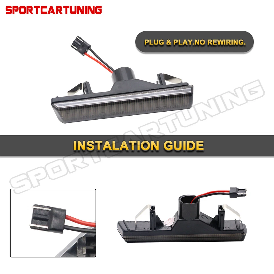 Sequential LED Smoked Side Marker Light For 1995-2001 BMW E38 & 2001-2006 E46 M3 Foto 4 de 4