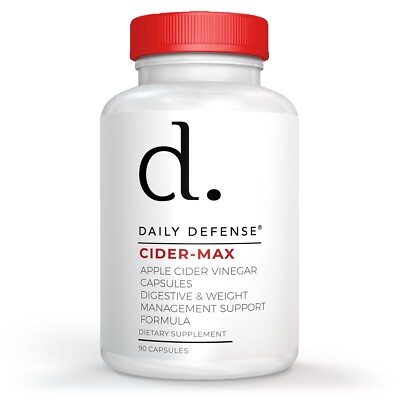 Daily Defense Cider-Max Apple Cider Vinegar Capsules Natural Supplements US-Made