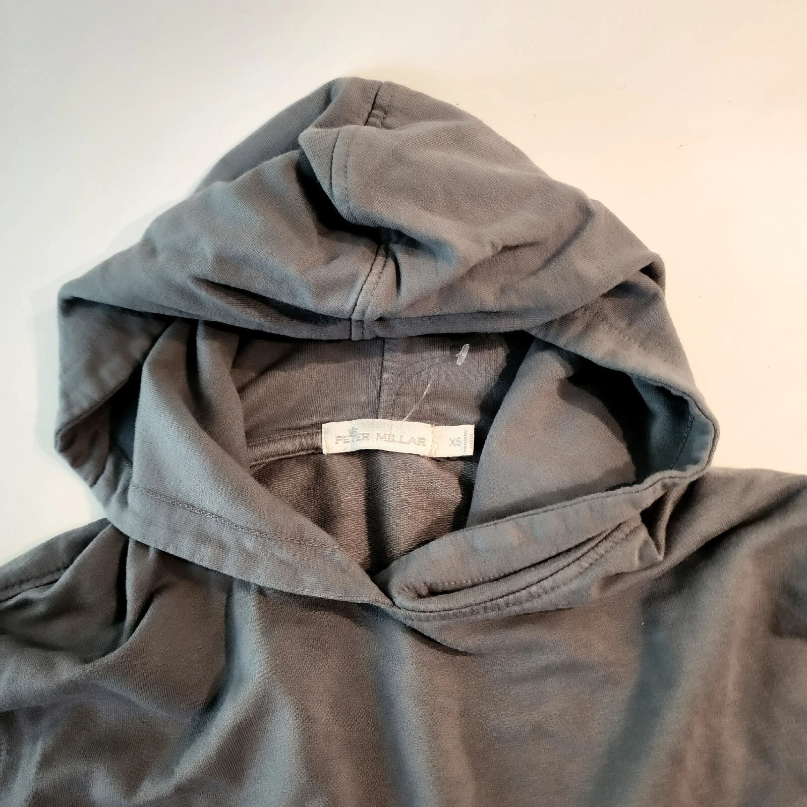 Womens XS Peter Millar Lightweight Long Sleeve Hoodie Truffle Gray NWOT