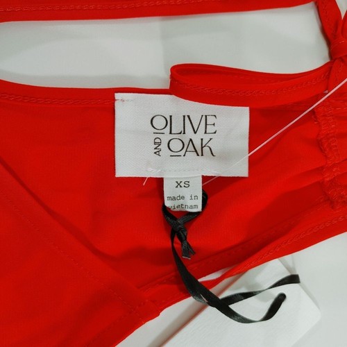 Red Peplum Halter Top with Tie Neck Detail Sleeveless Summer Cami Tank Size XS - Picture 6 of 10