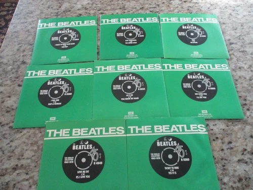 8 x BEATLES SINGLES 1962-1970 COLLECTION RE ISSUED SINGLES PICTURE SLEEVES “7”