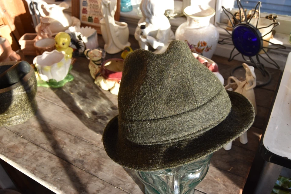 Vintage Delta Sport Innsbruck Loden Wool Alpine Fedora Hat Tyrolean Austria - Image 3 of 4