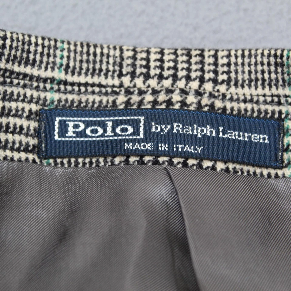 Blazer Polo Ralph Lauren Para Hombre 46 L Pata de Gallo Cuadros 2 Piezas Lana Cachemira Italia Foto 3 de 4